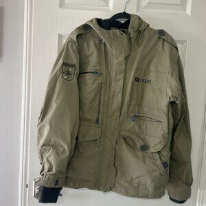 Sepia Mens Ski Snowboard Coat Jacket M olive green Hooded winter sport